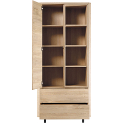 Opbergkast Lirona old oak 1 deur, 2 lades, 4 open vakken