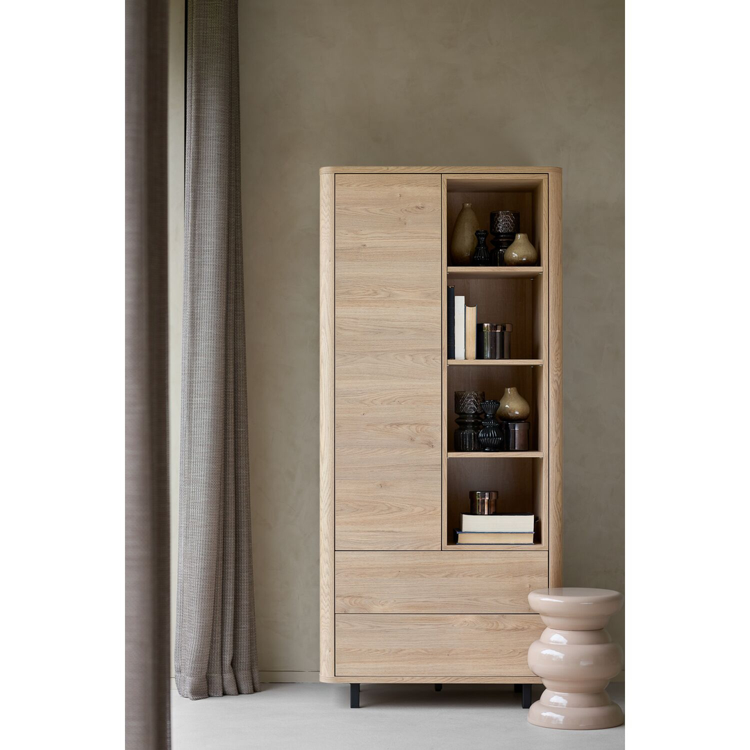 Opbergkast Lirona old oak 1 deur, 2 lades, 4 open vakken