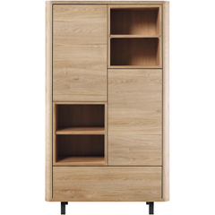 Opbergkast Lirona old oak 2 deuren, 1 lade, 4 open vakken