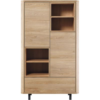 Opbergkast Lirona old oak 2 deuren, 1 lade, 4 open vakken