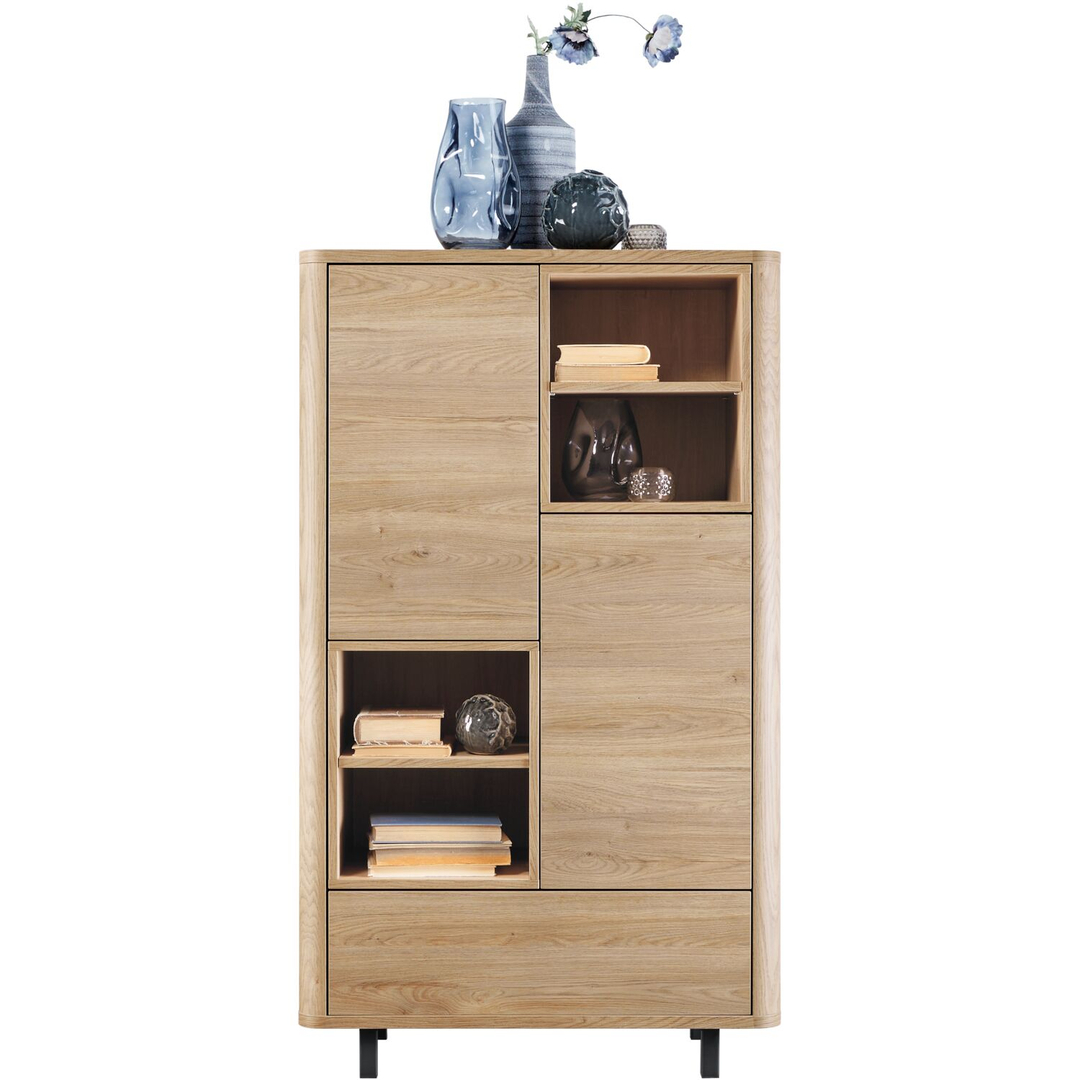 Opbergkast Lirona old oak 2 deuren, 1 lade, 4 open vakken