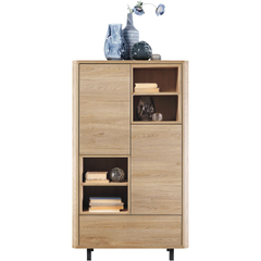 Opbergkast Lirona old oak 2 deuren, 1 lade, 4 open vakken