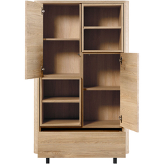 Opbergkast Lirona old oak 2 deuren, 1 lade, 4 open vakken