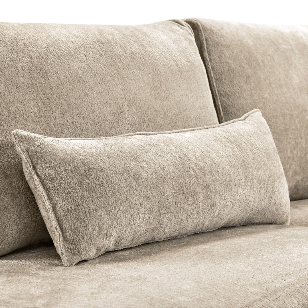 Hoekbank rechts Licato taupe relaxfunctie excellent comfort hocker