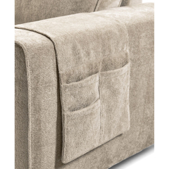 Hoekbank rechts Licato taupe relaxfunctie excellent comfort hocker