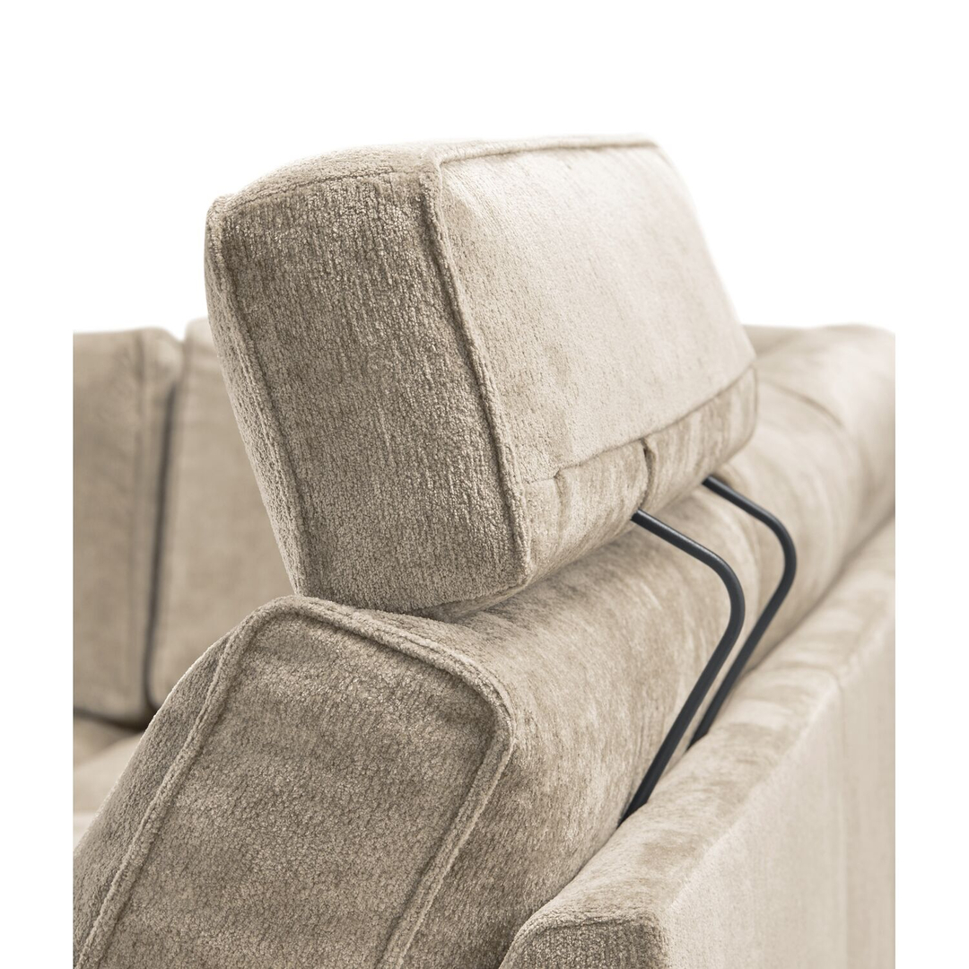 Hoekbank rechts Licato taupe relaxfunctie excellent comfort hocker