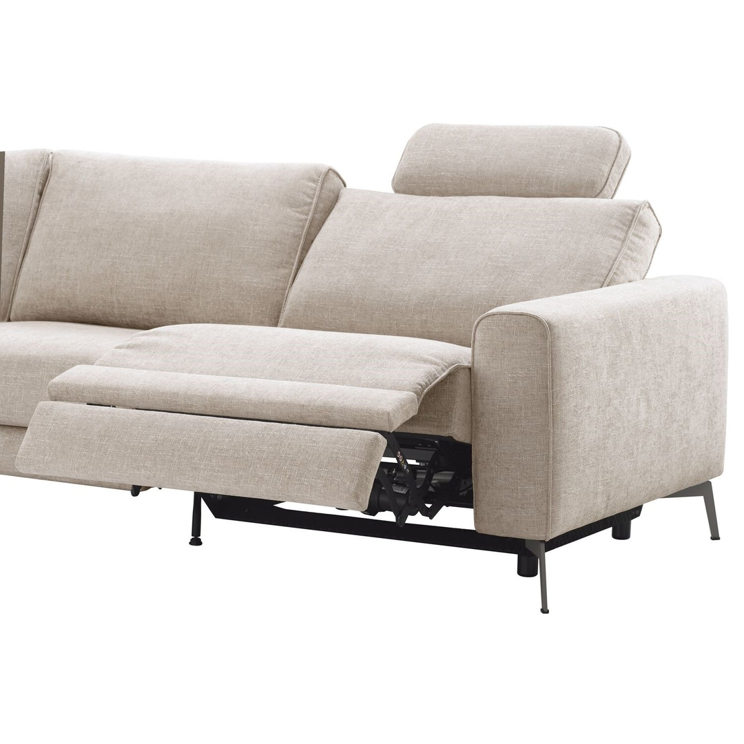 Hoekbank Linoza naturel relaxfunctie rechts premium comfort