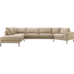 Hoekbank links Linoza taupe supreme comfort