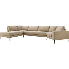 Hoekbank links Linoza taupe supreme comfort