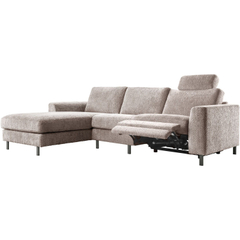Hoekbank links Totham bruin relaxfunctie basic comfort