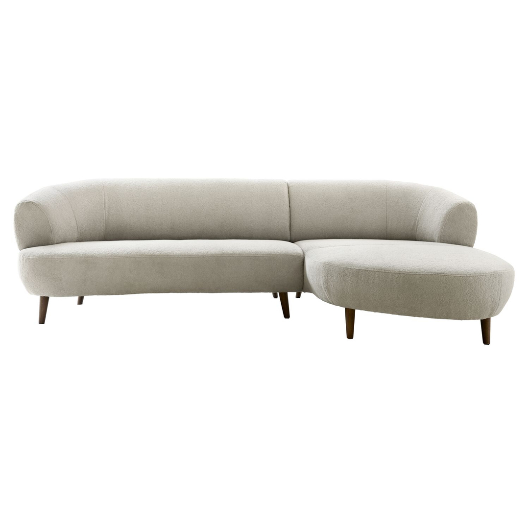 Hoekbank rechts Tilde bouclé grijsbeige basic comfort