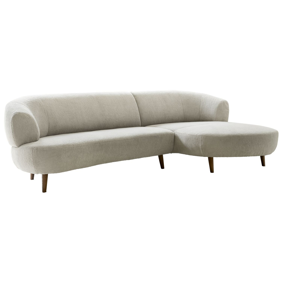 Hoekbank rechts Tilde bouclé grijsbeige basic comfort