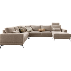 Hoekbank links Flandria bruin basic comfort