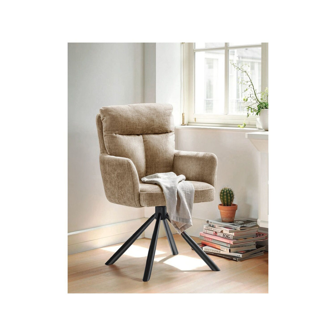 Eetkamerstoel Dixson draaibaar beige