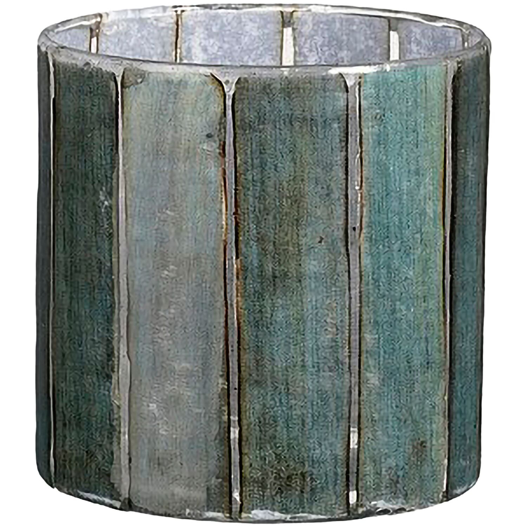 Theelichthouder Liscia 11 cm hoog blauw