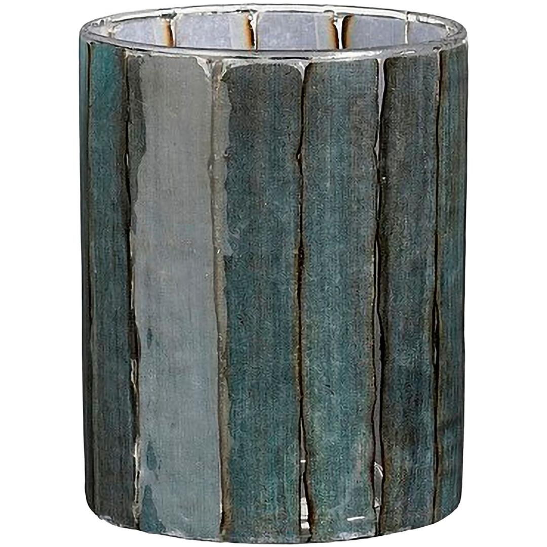 Theelichthouder Liscia 13 cm hoog blauw