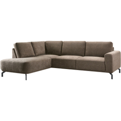 Hoekbank links Vanetti donkerbruin basic comfort