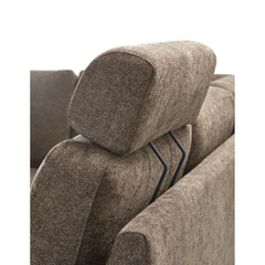 Hoekbank rechts Vanetti donkerbruin met hoofdsteun basic comfort