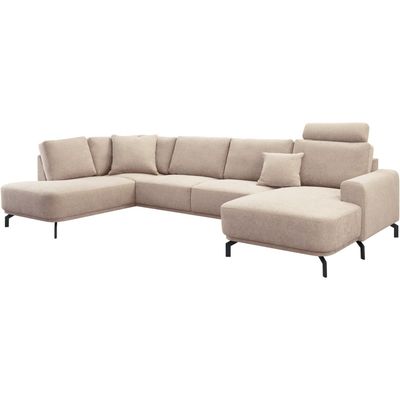 Hoekbank links Vanetti beige met hoofdsteun basic comfort