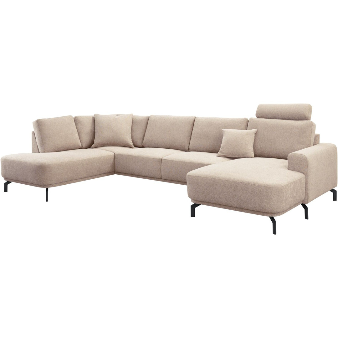 Hoekbank links Vanetti beige met hoofdsteun basic comfort