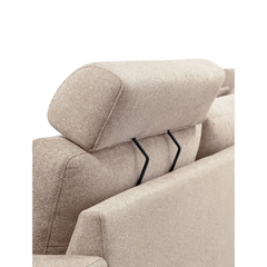 Hoekbank links Vanetti beige met hoofdsteun basic comfort