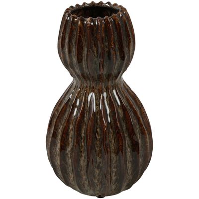Vaas Secchia 22,5 cm hoog bruin