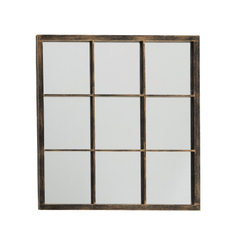 Spiegel Mincio 60x60 cm met bruine rand