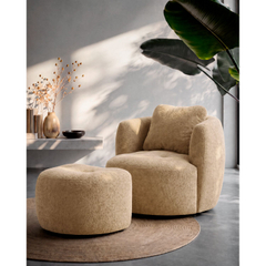 Draaifauteuil Campora taddy lichtbruin