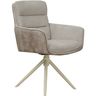 Eetkamerstoel Letta met arm draaibaar velvet beige poot wit