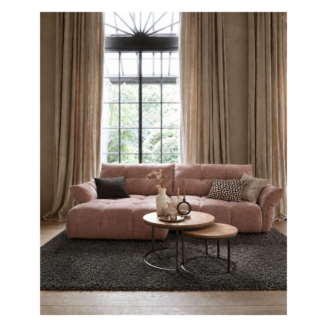 Hoekbank links Trevio roze basic comfort