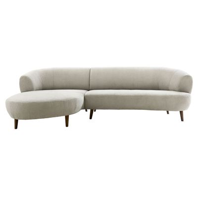 Hoekbank links Tilde bouclé grijsbeige basic comfort