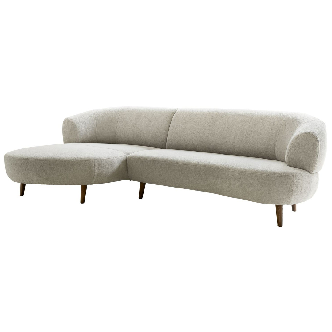 Hoekbank links Tilde bouclé grijsbeige basic comfort