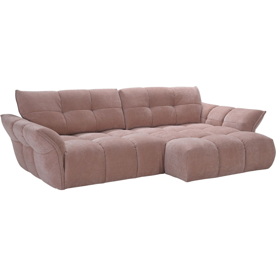 Hoekbank rechts Trevio roze basic comfort