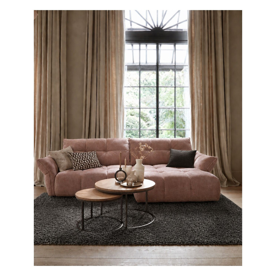 Hoekbank rechts Trevio roze basic comfort