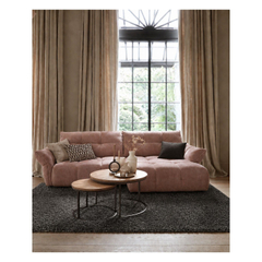 Hoekbank rechts Trevio roze basic comfort
