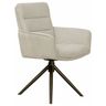 Eetkamerstoel Letta met arm draaibaar beige poot bruin