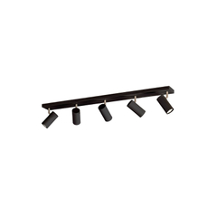 MIRARE 1125/P340 plafondlamp, 5 spots,zwart metaal