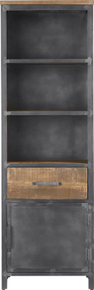 INDUSY 15094 Boekenkast 1D+1L+3OV mangohout