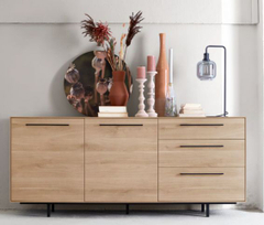 RICCO Dressoir smal 2dr, 3la fresh oak