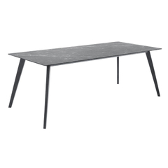LINETO Eettafel 220x100 zw.keramiek hoeken afger.