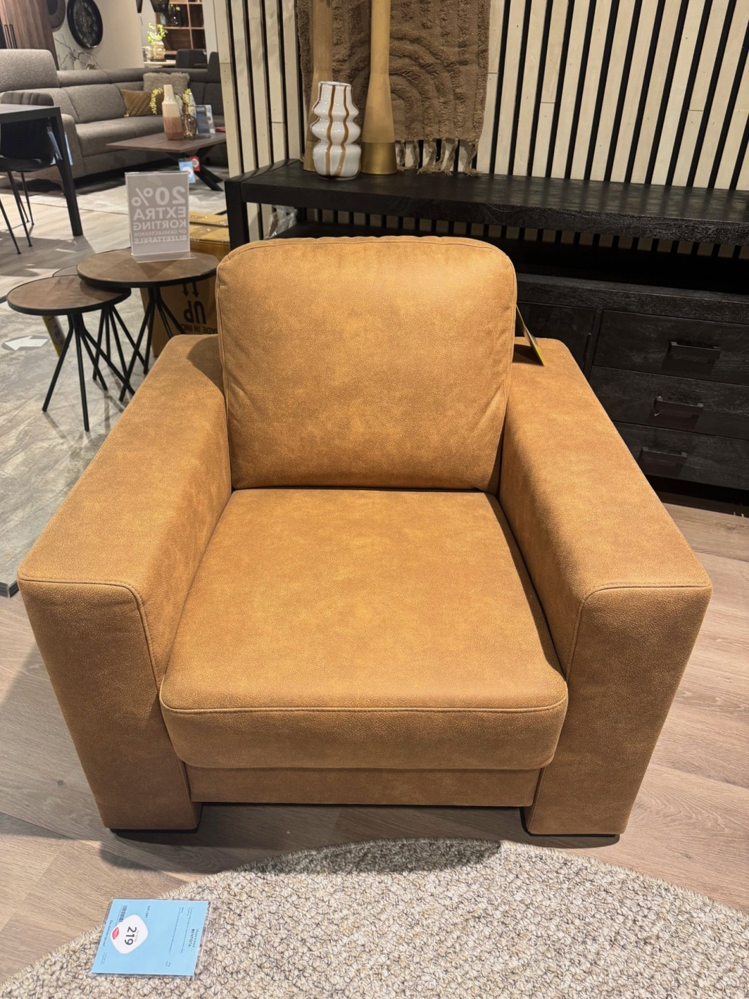 CREON Fauteuil arm D stof python 09-camel