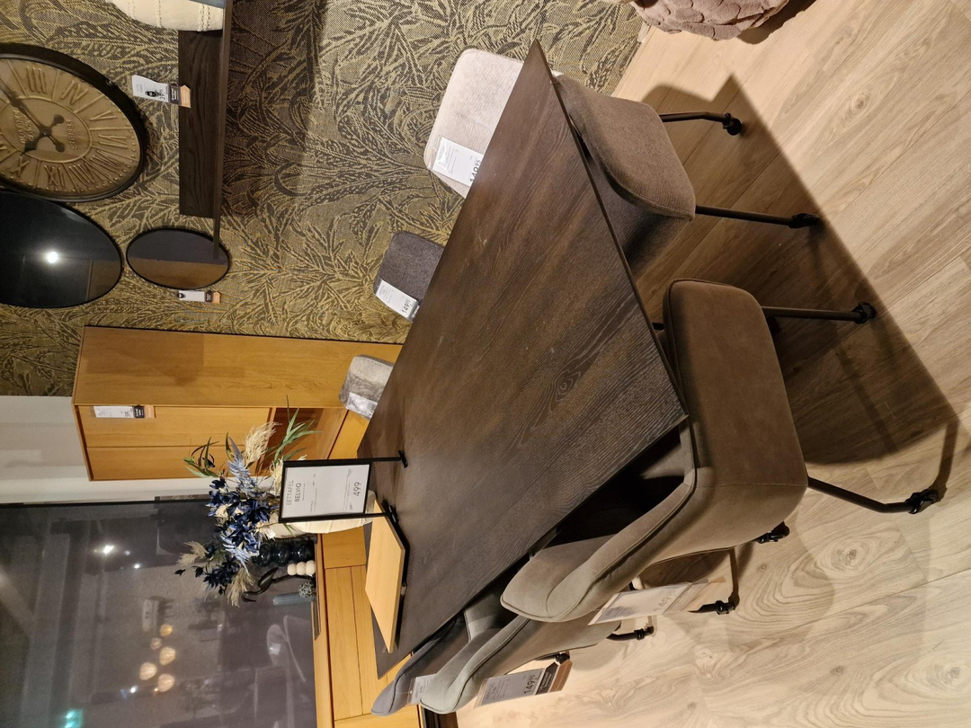 BELVIO Eettafel 210x100 dark oak veneer