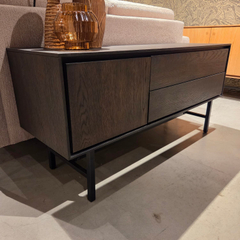 BELVIO TV-meubel 1D+1L+klep dark oak veneer